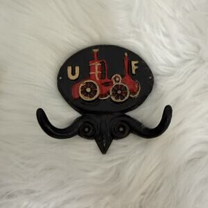 VTG Cast Iron UF United (Union) Firefighter Insurance Fire Mark Wall Hook